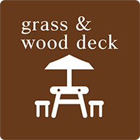 grass & wood deck